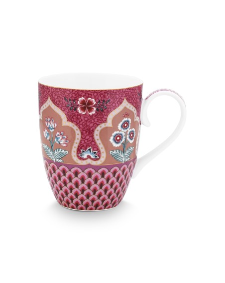 Flower Festival Scallop Deco, Tasse, 350ml, dunkelpink