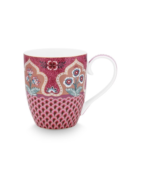 Flower Festival Scallop Deco, Tasse XL, 450ml, dunkelpink