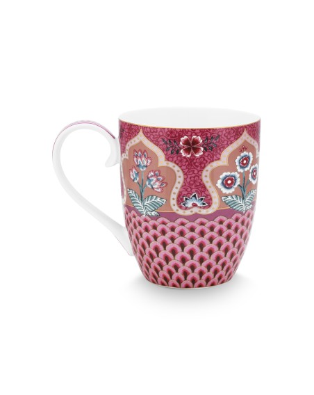 Flower Festival Scallop Deco, Tasse XL, 450ml, dunkelpink