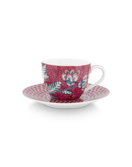 Flower Festival, Espressotasse & Untertasse, 120ml, dunkelpink