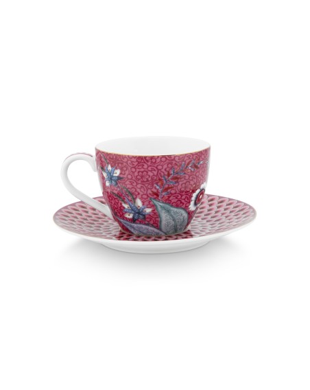 Flower Festival, Espressotasse & Untertasse, 120ml, dunkelpink