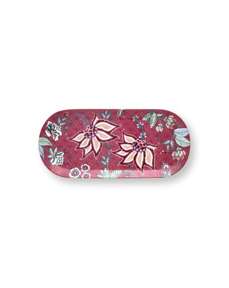 Flower Festival, Kuchenplatt, rechteckig, 33.3x15.5cm, dunkelpink
