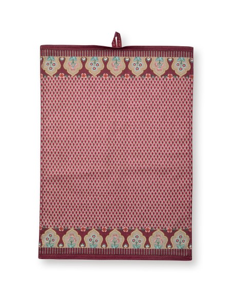 Flower Festival Scallop, Geschirrtuch, 50x70cm, dunkelpink
