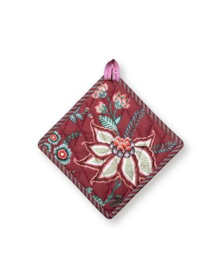 Flower Festival, Topflappen, 22x22cm, dunkelpink