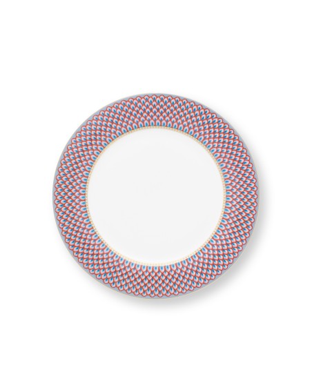 Flower Festival Scallop, Teller, 26.5cm, blau