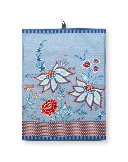 Flower Festival, Geschirrtuch, 50x70cm, blau