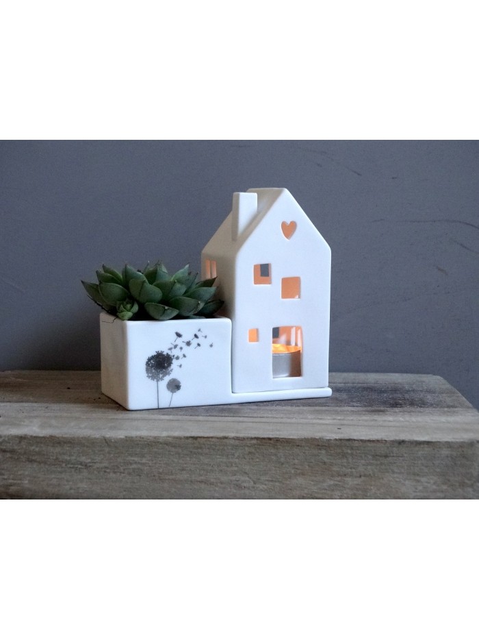 Hausgarten Pusteblume, Porzellan, weiß