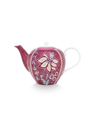 Flower Festival, Teekanne/Kaffeekanne 1,6 ltr. dunkel pink