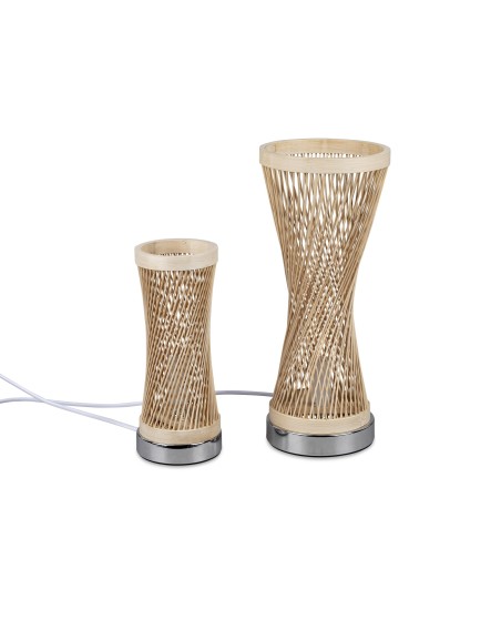 Lampe Höhe 35 cm, Holz - gedreht auf Fuß