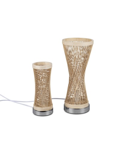 Lampe Höhe 24 cm, Holz - gedreht auf Fuß