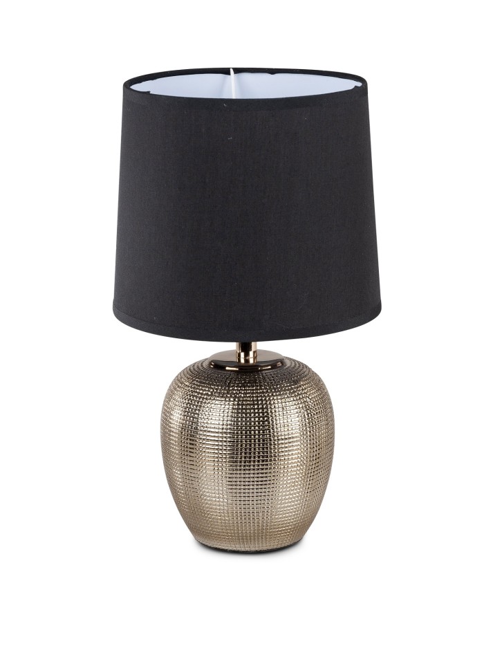 Tisch - Lampe Höhe 36 cm Antik Gold mit schwarzem Schirm Tisch - Lampe Höhe 36 cm Antik Gold mit schwarzem Schirm