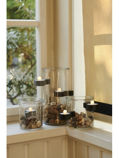Sirius LED Teelicht mit Magnet 2er Set in Grau  "Amalia"  Batterie