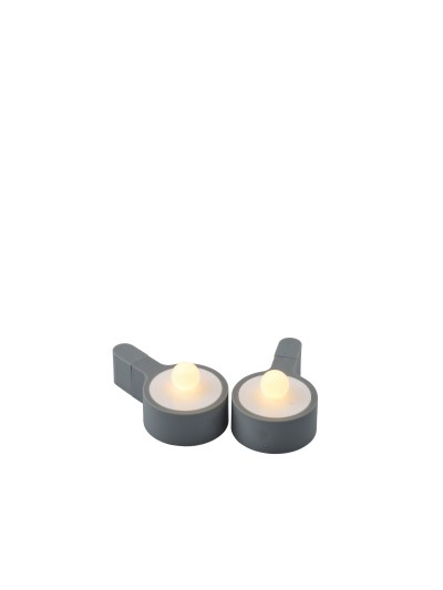 Sirius LED Teelicht mit Magnet 2er Set in Grau  "Amalia"  Batterie