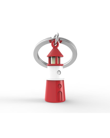 Schlüsselanhänger Leuchtturm, Rot/Weiß