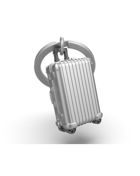 Schlüsselanhänger Koffer Trolley, Silber