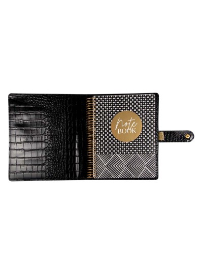 Notizbuch Schreibkladde ''My Planner'' Veganes Leder Schwarz A5