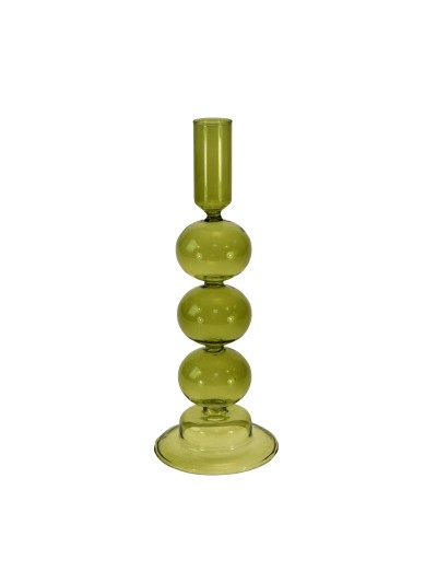 Kerzenleuchter "Emma" Glas, Grün 21 cm