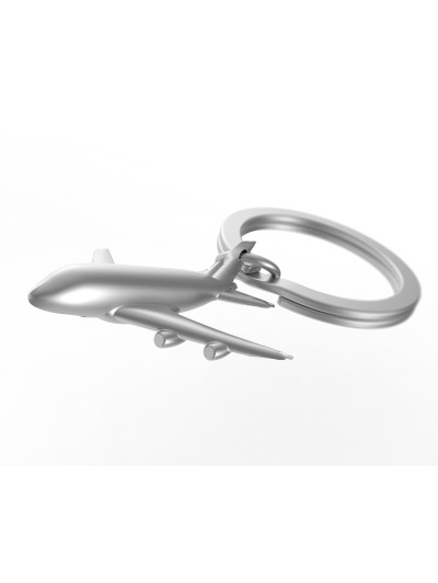 Schlüsselanhänger Flugzeug, Chromfarbend