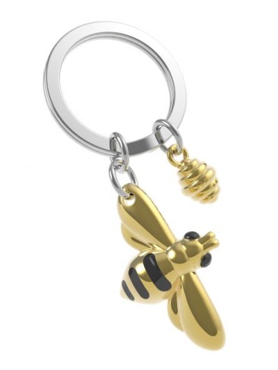 Schlüsselanhänger Honigbiene, Gold/Schwarz
