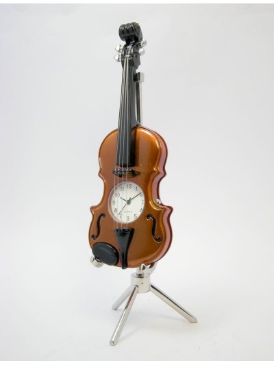 Tischuhr Cello Metall braun-schwarz