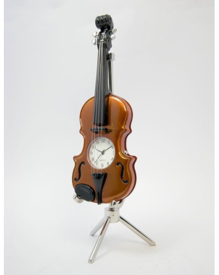 Tischuhr Cello Metall braun-schwarz