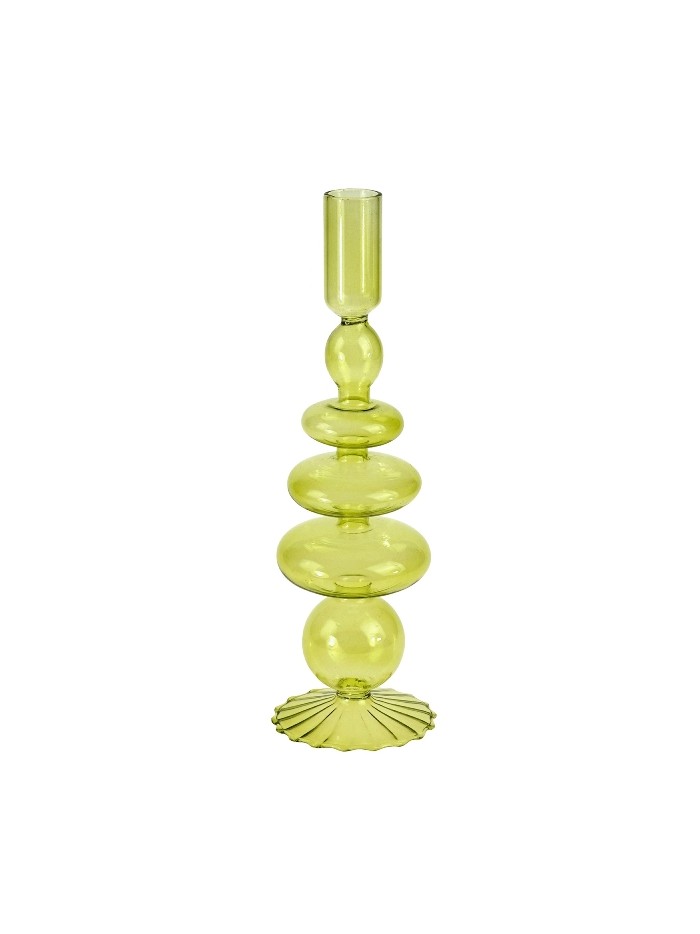 Kerzenleuchter "Nora" Glas, Grün 8 x 26,5 cm