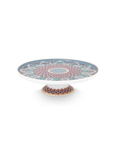 Flower Festival, Kuchenplatte auf Fuß, Hellblau, 21 cm