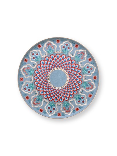 Flower Festival, Kuchenplatte auf Fuß, Hellblau, 21 cm