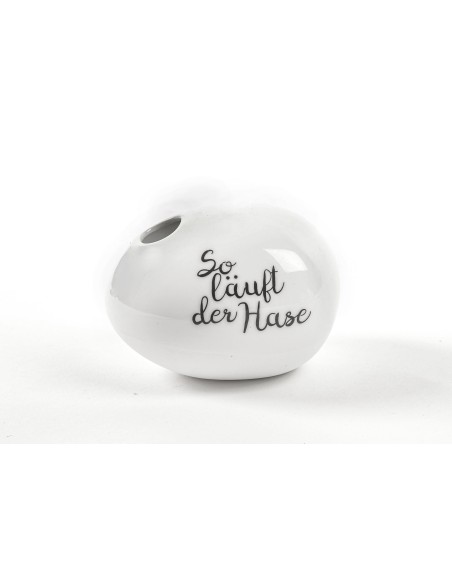 Eier Vase "So läuft der Hase" Porzellan 5,5x8cm
