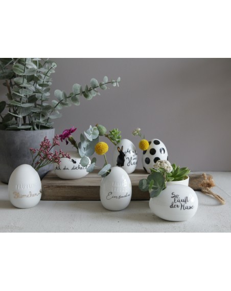 Eier Vase "Pünktchen" Porzellan 8x5,5cm