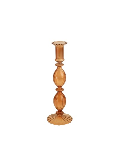Kerzenleuchter "Ylvie" Glas, Braun 8,5 x 25 cm