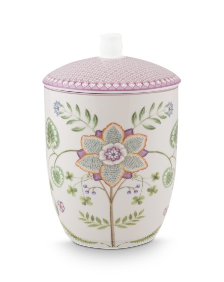Lily & Lotus Off White, Storage Vorratsdose, 1,5ltr. mit Gummiring im Deckel zum Frischhalten