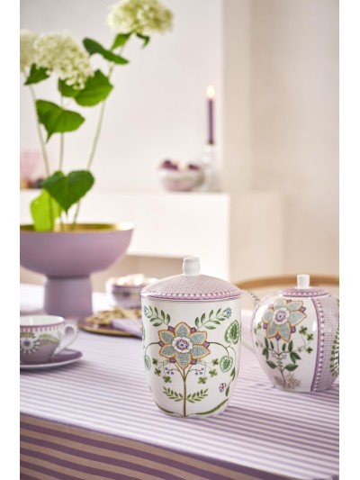 Lily & Lotus Off White, Storage Vorratsdose, 1,5ltr. mit Gummiring im Deckel zum Frischhalten