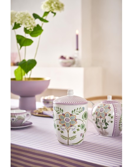 Lily & Lotus Off White, Storage Vorratsdose, 1,5ltr. mit Gummiring im Deckel zum Frischhalten