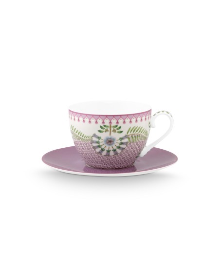 Lily & Lotus Cappuccino Kaffee Tee Tasse 2 tlg. Tiles Lilac 280 ml