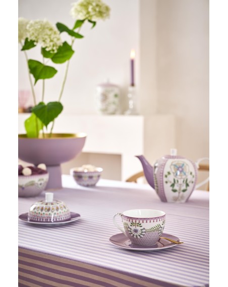 Lily & Lotus Cappuccino Kaffee Tee Tasse 2 tlg. Tiles Lilac 280 ml