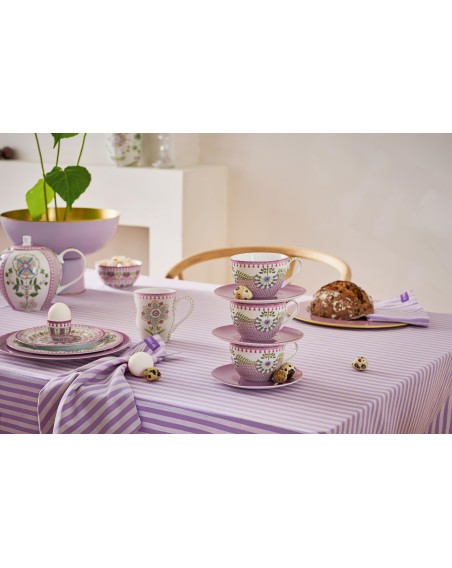 Lily & Lotus Cappuccino Kaffee Tee Tasse 2 tlg. Tiles Lilac 280 ml