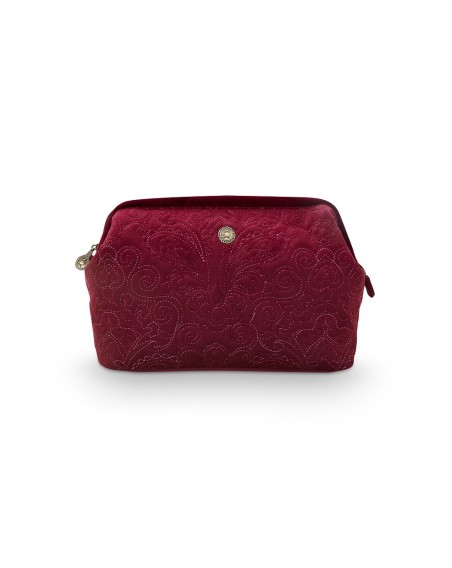 Kosmetiktasche Large Velvet Quiltey Days Red 30 x 20,7 x 10 cm