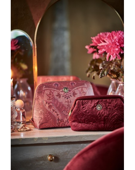 Kosmetiktasche Large Velvet Quiltey Days Red 30 x 20,7 x 10 cm