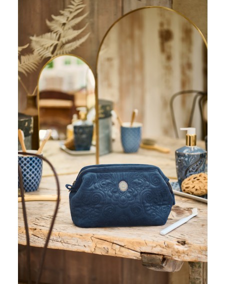 Kosmetiktasche Small Velvet Quiltey Days Blue 19 x 12 x 8,5 cm