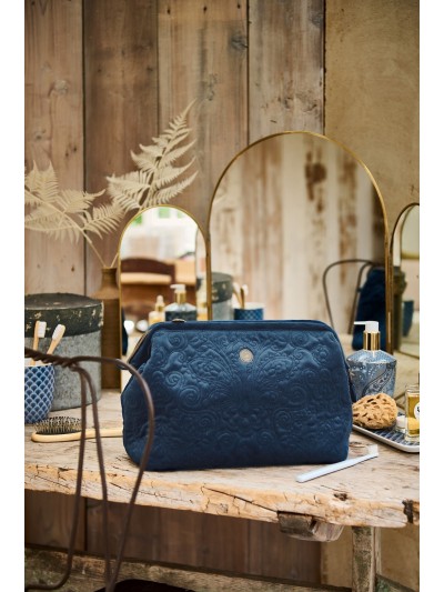Kosmetiktasche Large Velvet Quiltey Days Blue 30 x 20,7 x 10 cm