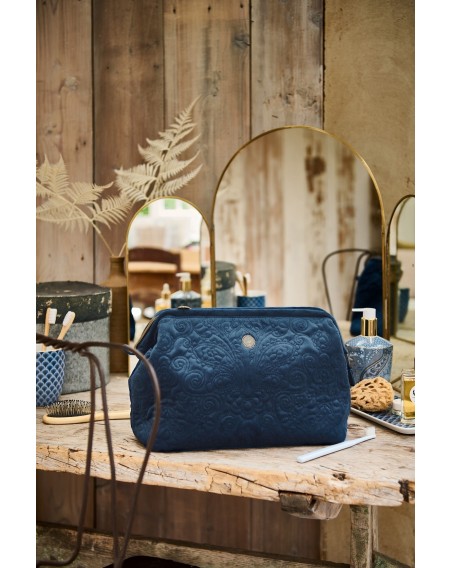 Kosmetiktasche Large Velvet Quiltey Days Blue 30 x 20,7 x 10 cm