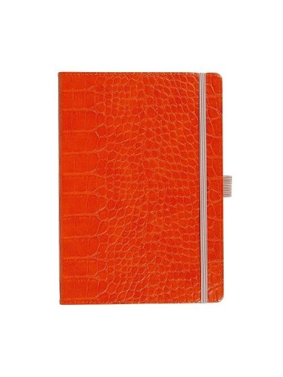 Notizbuch Schreibkladde Kroko orange Majoie, Slim Line A5 144 Seiten