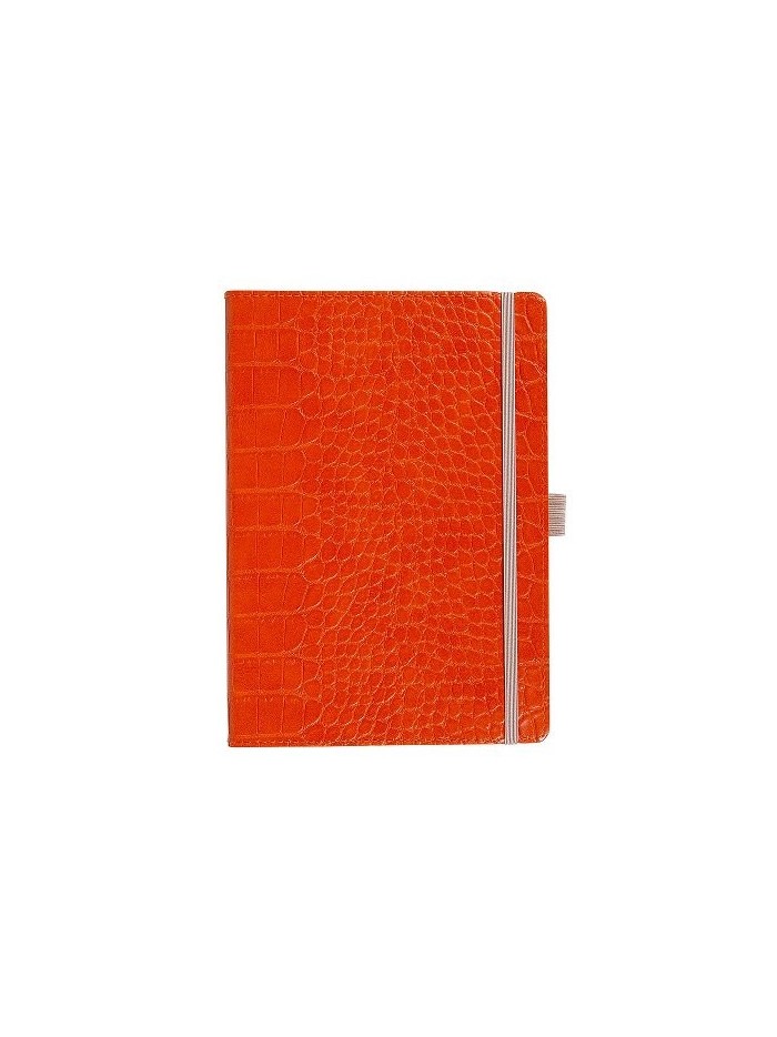 Notizbuch Schreibkladde Kroko orange Majoie, Slim Line A5 144 Seiten