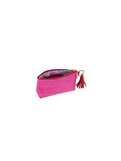 Kosmetiktasche Majoie Kroko-Leder-Optik Pink 18x10x5cm