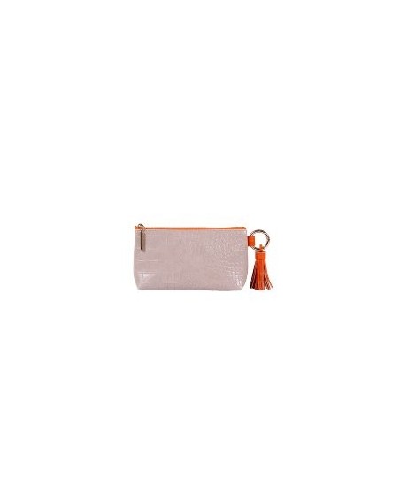 Kosmetiktasche Majoie Kroko-Leder-Optik Sand 18x10x5cm