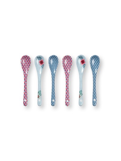 Flower Festival Teelöffel 6er Set Blau