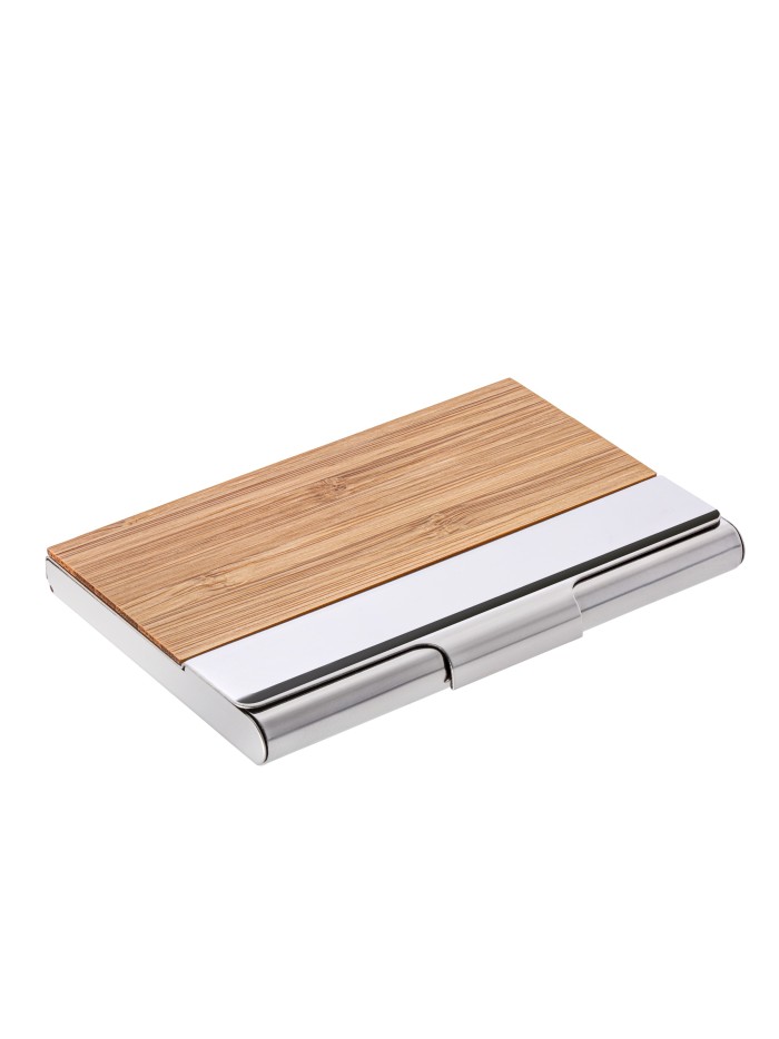 Visitenkartenetui Buchenholz und Edelstahl