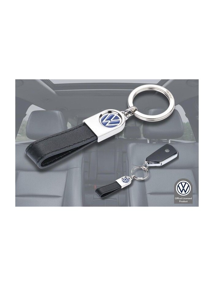Schlüsselanhänger VW Logo Lederschlaufe