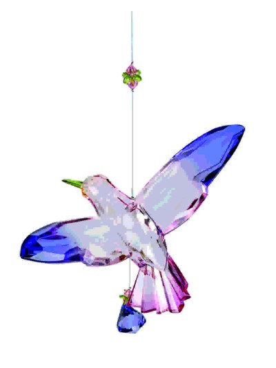 Eisvogel Kolibri Girlande Acryl Lila-Pink